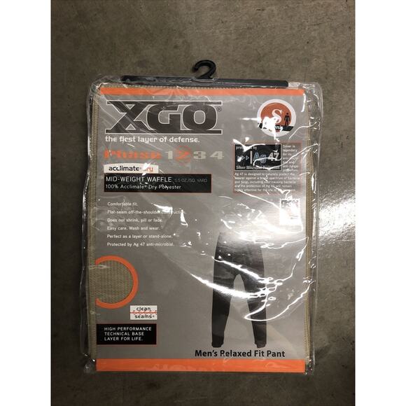 XGO Phase 2 Mid-weight Phase 2 Waffle Thermal Tan Desert Sand Pants Mens Small - Picture 2 of 7